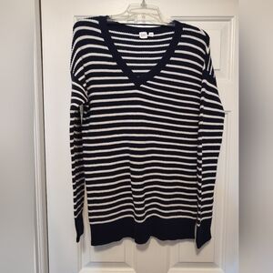 Gap Navy Blue And White Striped Sweater
